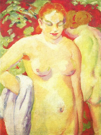 Nudes on Vermilion by Franz Marc